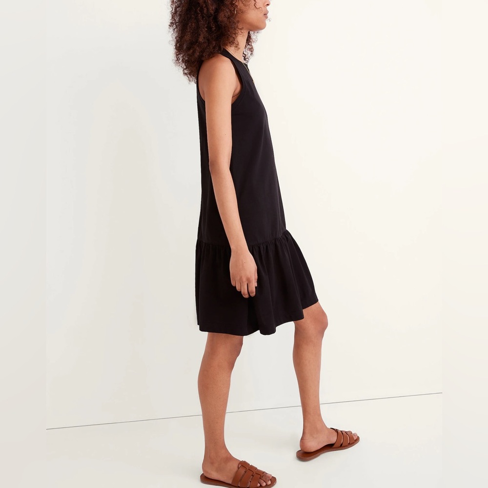Madewell Brightside Ruffle Hem Tank‎ Mini Dress True Black XS - Picture 5 of 13